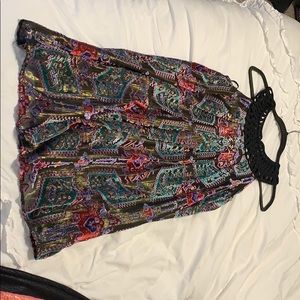 Multicolored velvet Anthropologie dress
